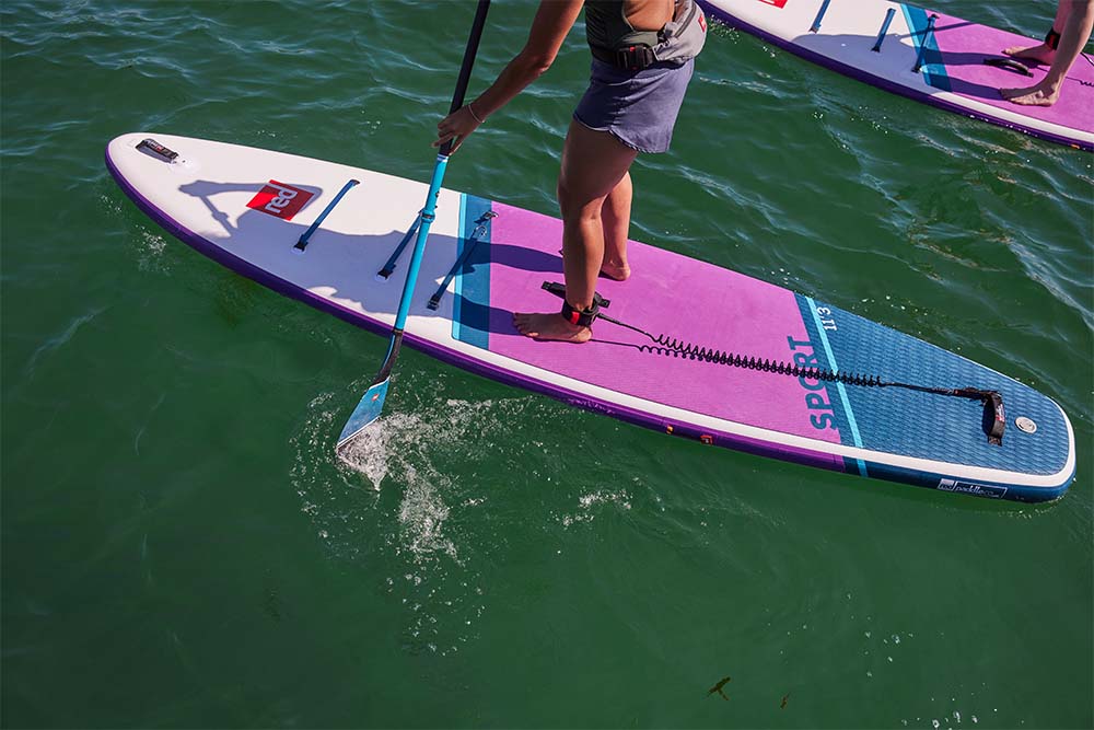 Red Hybrid 3PC Adjustable SUP Paddle (Blue)