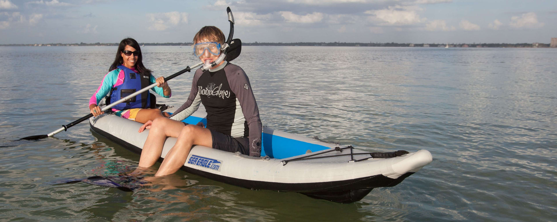 Sea Eagle 385ft FastTrack Inflatable Kayak Pro Carbon Package Snorkeling